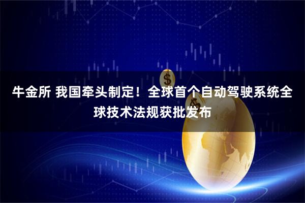 牛金所 我国牵头制定！全球首个自动驾驶系统全球技术法规获批发布