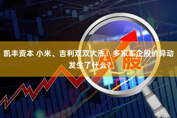 凯丰资本 小米、吉利双双大涨！多家车企股价异动 发生了什么？